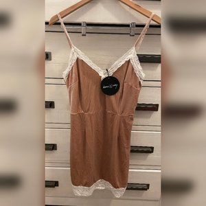 Ebonie N Ivory Velvet Lace Strap Cami Mini Dress